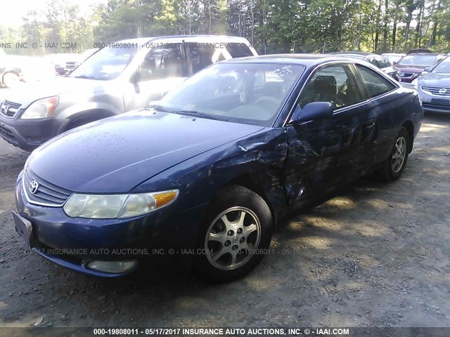 2T1CE22P42C000175 - 2002 TOYOTA CAMRY SOLARA SE BLUE photo 2