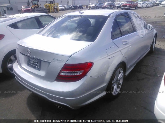 WDDGF8AB1DR286735 - 2013 MERCEDES-BENZ C 300 4MATIC SILVER photo 4