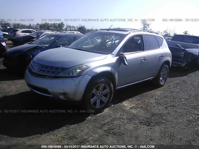 JN8AZ08T87W519012 - 2007 NISSAN MURANO SL/SE/S SILVER photo 2