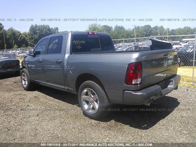 1C6RD6MT2CS334081 - 2012 DODGE RAM 1500 SPORT GRAY photo 3