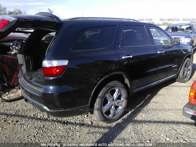 1D4RE5GG2BC598816 - 2011 DODGE DURANGO CITADEL BLACK photo 4