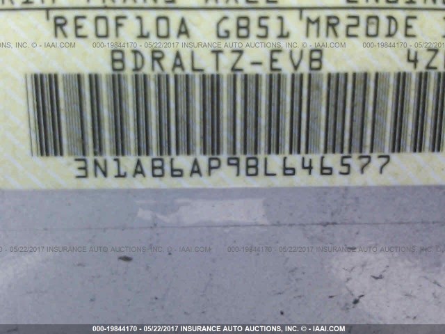 3N1AB6AP9BL646577 - 2011 NISSAN SENTRA 2.0/2.0S/SR/2.0SL SILVER photo 9