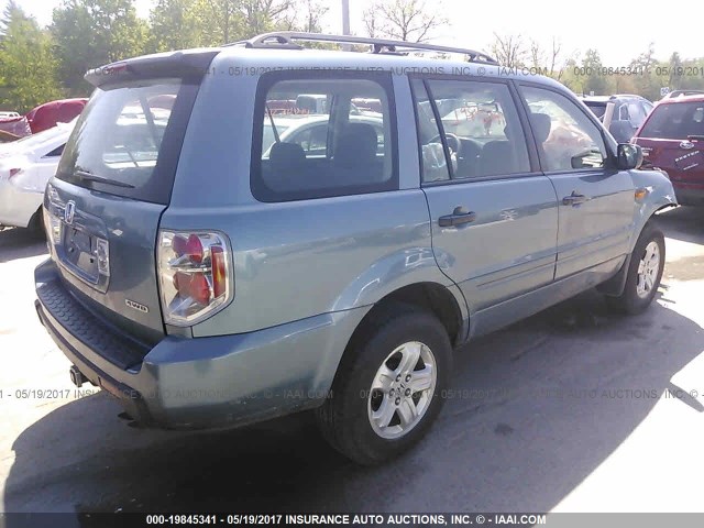 2HKYF18167H528076 - 2007 HONDA PILOT LX BLUE photo 4