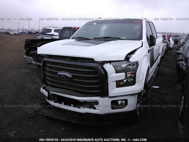 1FTEW1EF1GFB11140 - 2016 FORD F150 SUPERCREW WHITE photo 2