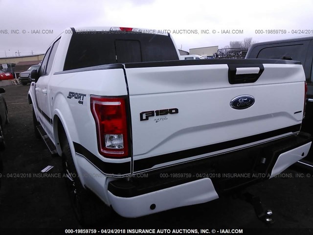 1FTEW1EF1GFB11140 - 2016 FORD F150 SUPERCREW WHITE photo 3