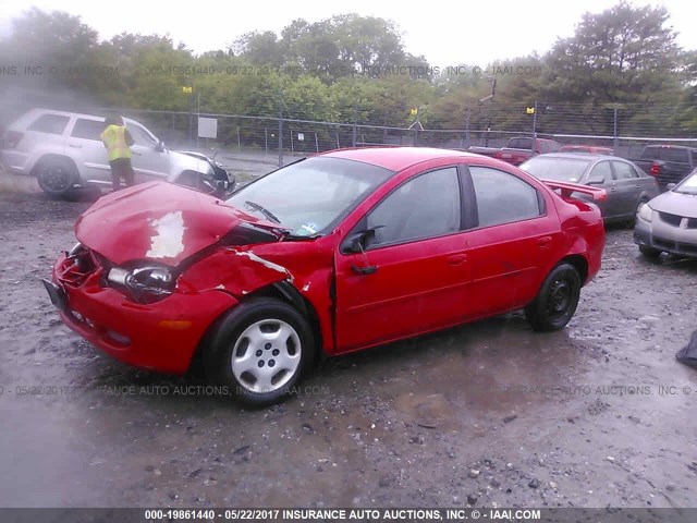 1B3ES26C22D607222 - 2002 DODGE NEON RED photo 2