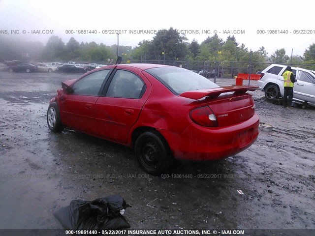 1B3ES26C22D607222 - 2002 DODGE NEON RED photo 3