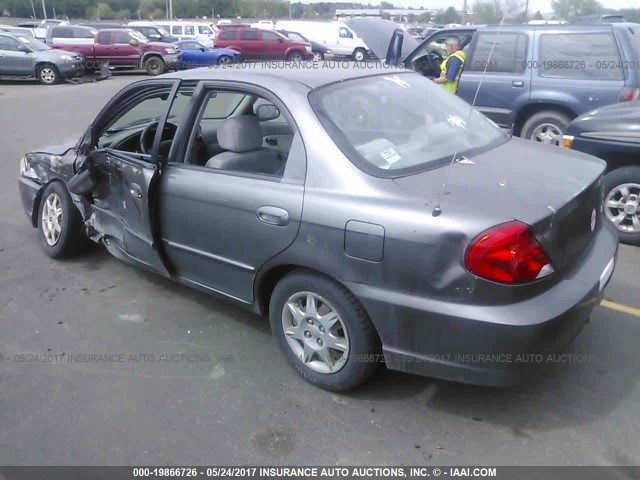 KNAFB121135294402 - 2003 KIA SPECTRA LS GRAY photo 3