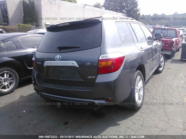 JTEES42A692111193 - 2009 TOYOTA HIGHLANDER LIMITED GRAY photo 4