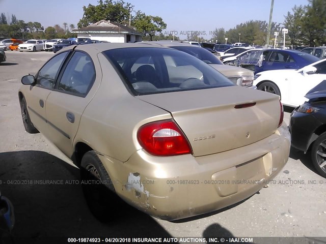 1B3ES26C63D179642 - 2003 DODGE NEON SE Champagne photo 3