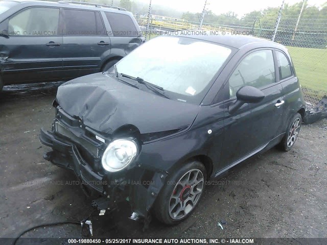 3C3CFFBR9DT693609 - 2013 FIAT 500 SPORT BLACK photo 2