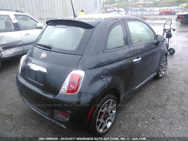 3C3CFFBR9DT693609 - 2013 FIAT 500 SPORT BLACK photo 4