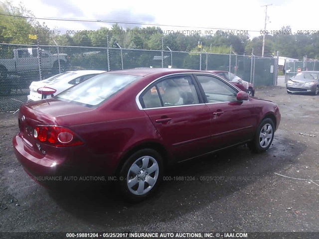 KNAGE123465065715 - 2006 KIA OPTIMA LX/EX MAROON photo 4