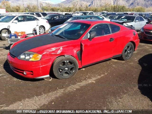 KMHHM65D34U126840 - 2004 HYUNDAI TIBURON RED photo 2