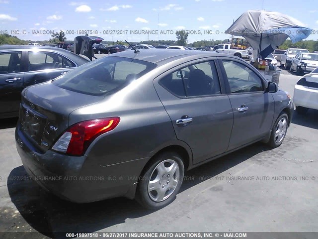 3N1CN7APXCL863174 - 2012 NISSAN VERSA S/SV/SL GRAY photo 4