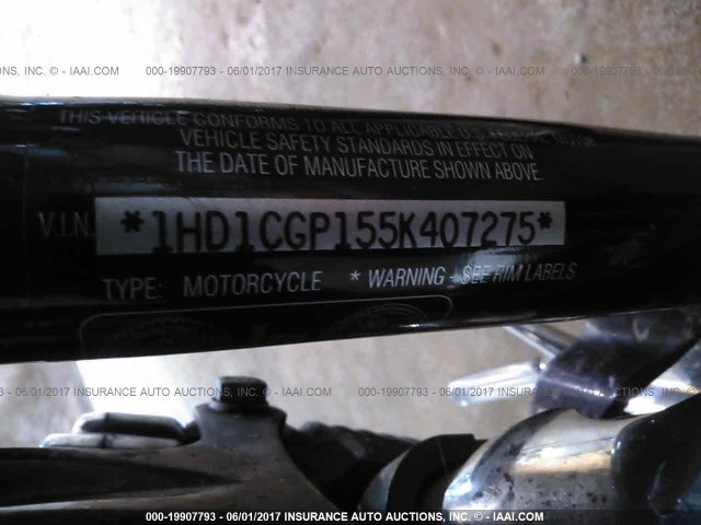 1HD1CGP155K407275 - 2005 HARLEY-DAVIDSON XL1200 C BLACK photo 10