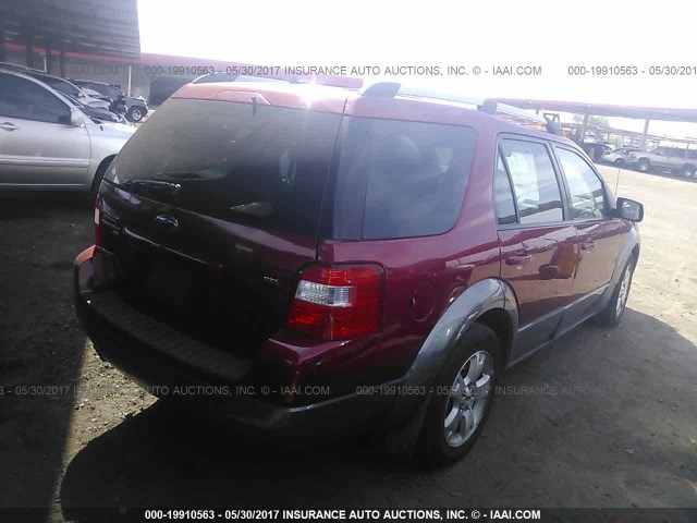 1FMZK05107GA02816 - 2007 FORD FREESTYLE SEL RED photo 4