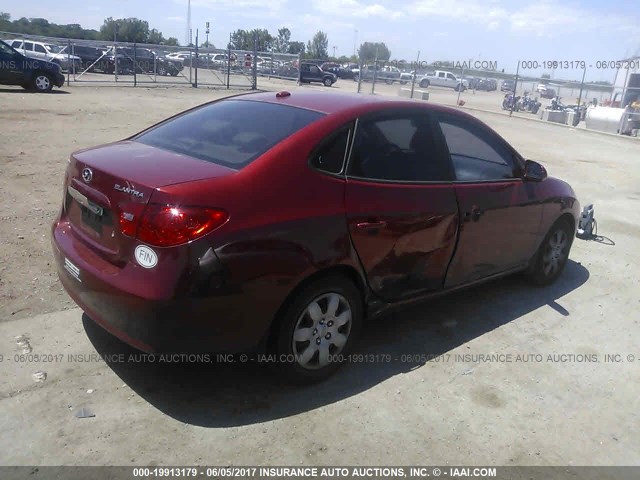 KMHDU46D18U458461 - 2008 HYUNDAI ELANTRA GLS/SE/LIMITED RED photo 4