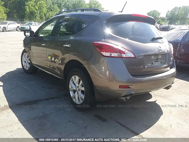 JN8AZ1MW4EW503165 - 2014 NISSAN Murano S/SL/SV/LE BROWN photo 3