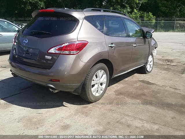 JN8AZ1MW4EW503165 - 2014 NISSAN Murano S/SL/SV/LE BROWN photo 4