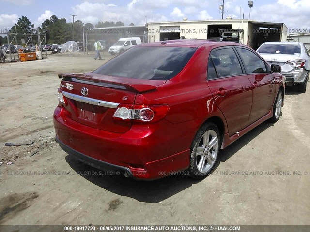 5YFBU4EE5DP158502 - 2013 TOYOTA COROLLA S/LE RED photo 4