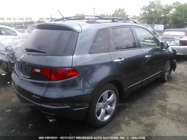 5J8TB18297A023303 - 2007 ACURA RDX GRAY photo 4