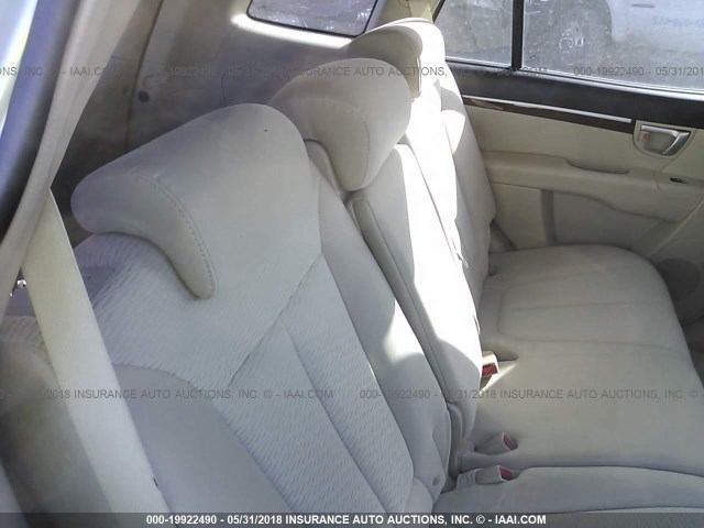 5NMSG13DX9H329942 - 2009 HYUNDAI SANTA FE GLS GRAY photo 8