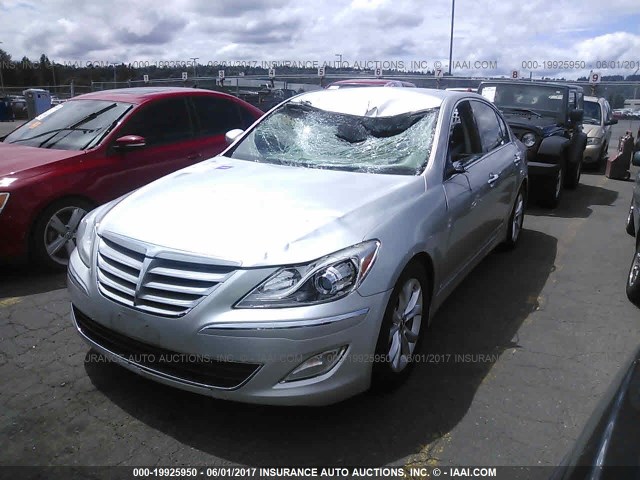 KMHGC4DD7DU214763 - 2013 HYUNDAI GENESIS 3.8L SILVER photo 2