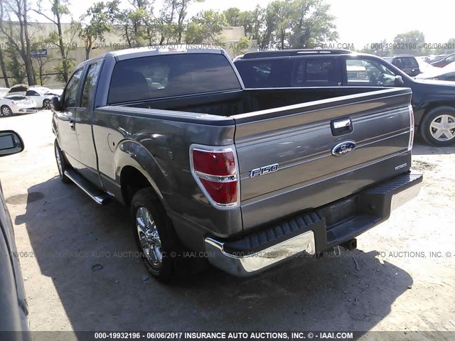 1FTEX1CM9DFB09601 - 2013 FORD F150 SUPER CAB GRAY photo 3