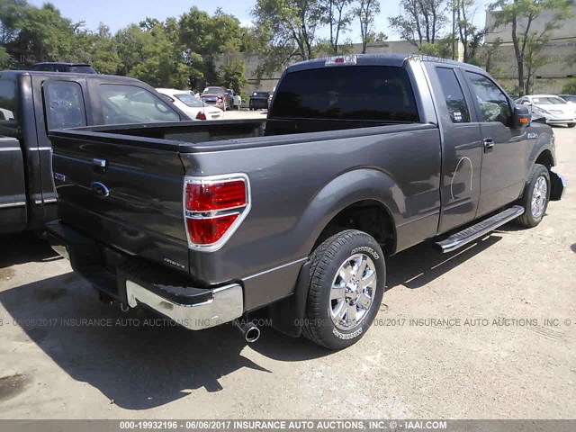 1FTEX1CM9DFB09601 - 2013 FORD F150 SUPER CAB GRAY photo 4