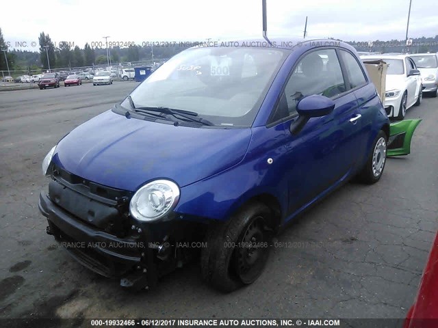 3C3CFFAR8DT552564 - 2013 FIAT 500 POP BLUE photo 2