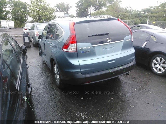 5J6RM4H70DL009008 - 2013 HONDA CR-V EXL Light Blue photo 3