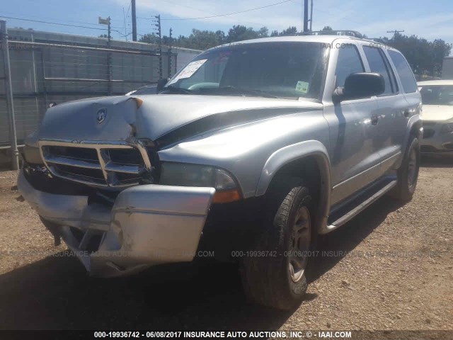 1D4HS48N73F504781 - 2003 DODGE DURANGO SLT SILVER photo 2