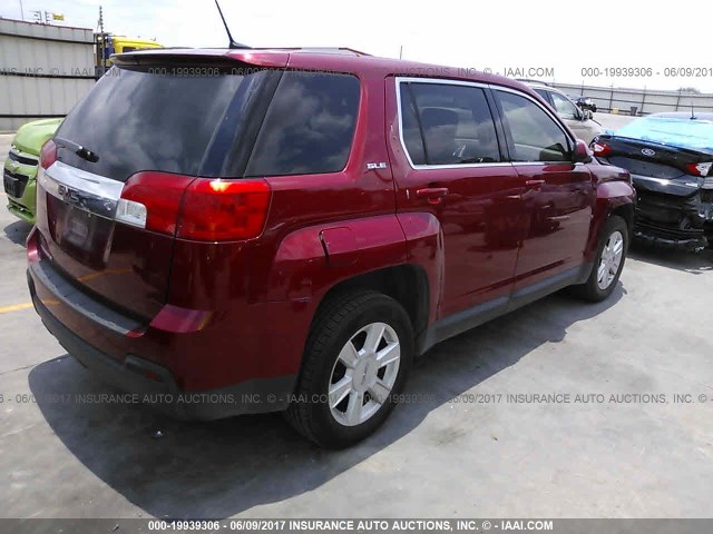 2GKALMEK4D6211782 - 2013 GMC TERRAIN SLE RED photo 4