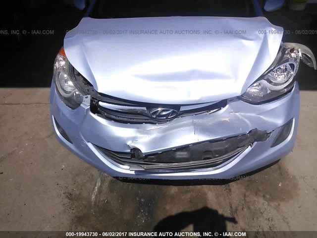 KMHDH4AE8BU155060 - 2011 HYUNDAI ELANTRA GLS/LIMITED Light Blue photo 6