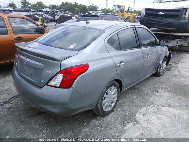 3N1CN7AP6EL869539 - 2014 NISSAN VERSA S/S PLUS/SV/SL GRAY photo 4