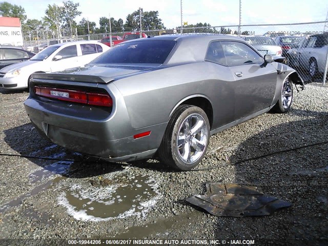 2B3CJ5DT0BH566008 - 2011 DODGE CHALLENGER R/T GRAY photo 4