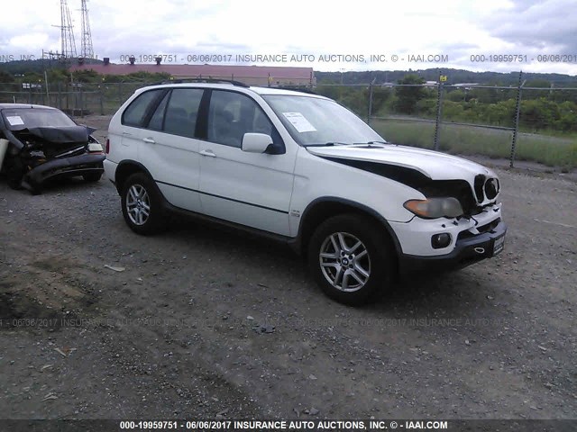 5UXFA13554LU46040 - 2004 BMW X5 3.0I WHITE photo 1