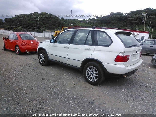 5UXFA13554LU46040 - 2004 BMW X5 3.0I WHITE photo 3