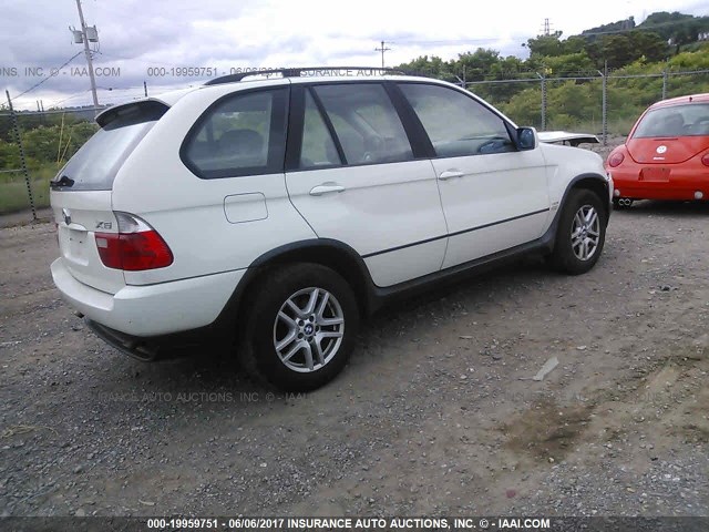 5UXFA13554LU46040 - 2004 BMW X5 3.0I WHITE photo 4