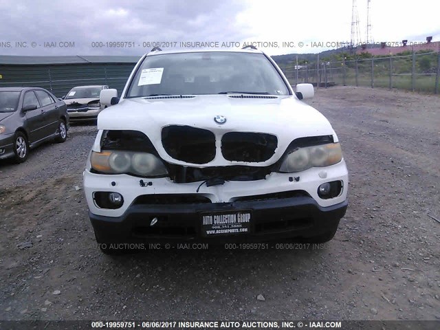 5UXFA13554LU46040 - 2004 BMW X5 3.0I WHITE photo 6