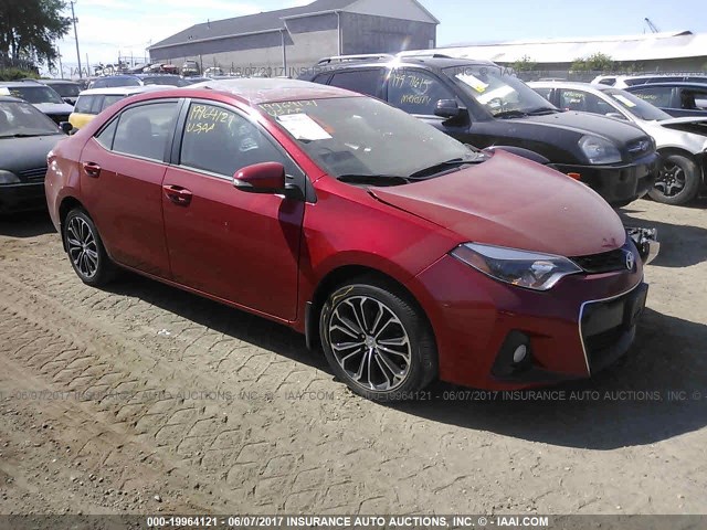 2T1BURHE9GC578311 - 2016 TOYOTA COROLLA L/LE/LE PLS/PRM/S/S PLS RED photo 1