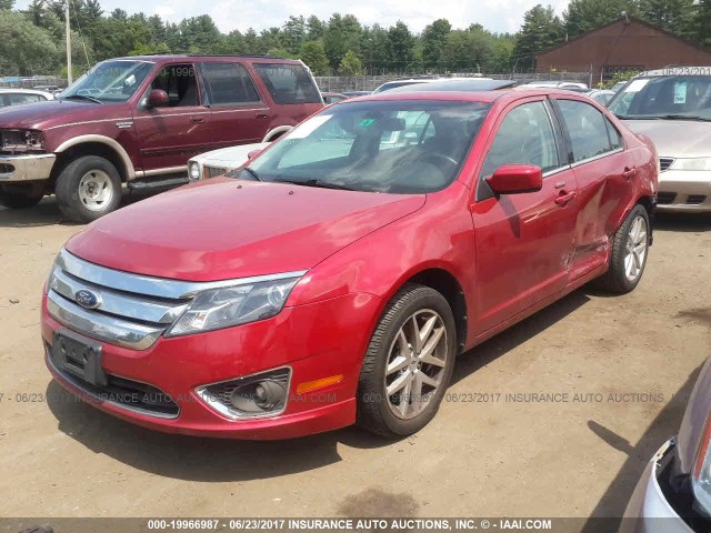 3FAHP0JG5CR424133 - 2012 FORD FUSION SEL RED photo 2