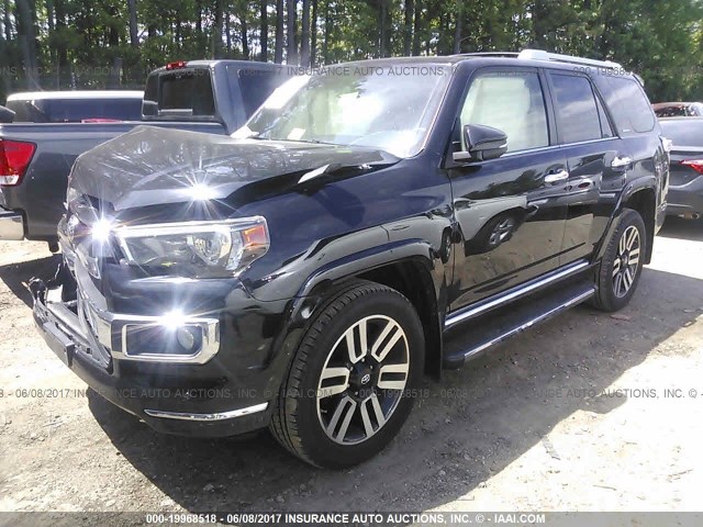 JTEBU5JR0E5187589 - 2014 TOYOTA 4RUNNER SR5/LIMITED/TRAIL BLACK photo 2