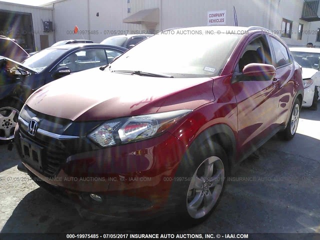 3CZRU5H77GM738891 - 2016 HONDA HR-V EXL RED photo 2