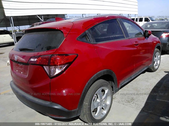 3CZRU5H77GM738891 - 2016 HONDA HR-V EXL RED photo 4