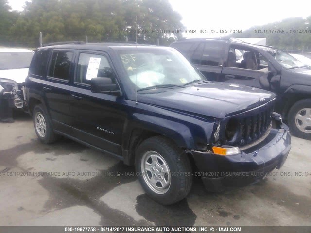 1C4NJPBA7ED779379 - 2014 JEEP PATRIOT SPORT BLUE photo 1