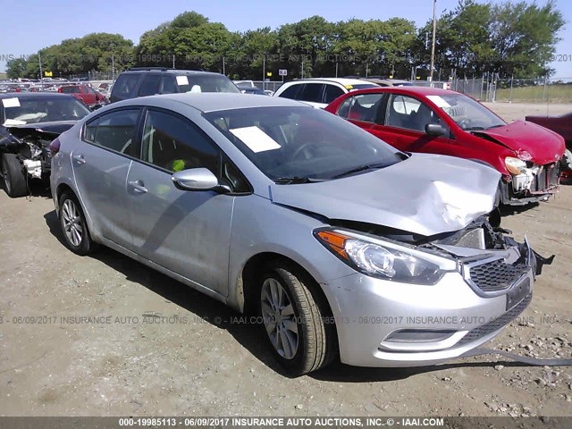 KNAFX4A65E5236232 - 2014 KIA FORTE LX SILVER photo 1