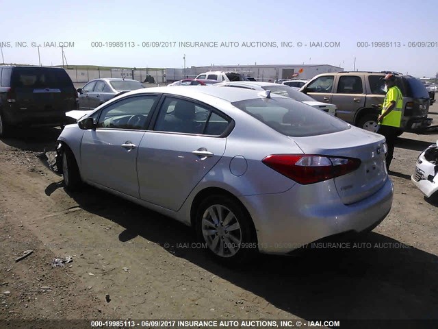 KNAFX4A65E5236232 - 2014 KIA FORTE LX SILVER photo 3