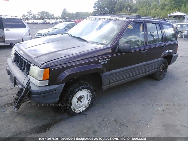 1J4GZ58SXSC581087 - 1995 JEEP GRAND CHEROKEE LAREDO PURPLE photo 2